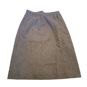 Vintage Women's Size 8 Midi Pencil Skirt Gray Union Made Wool Lined Zip Back